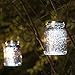 GIGALUMI Solar Powered Mercury Glass Mason Jar Lights, 2 Pack Hanging Solar Laterns Table Lights for Garden, Patio, Backyard.(Ideal Gift)