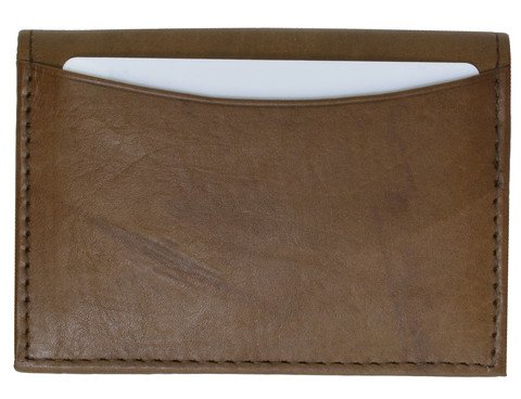 New Leather Bi-fold Credit Card Holder Brown