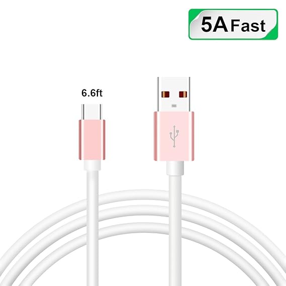 Schnellladekabel von Lively Life, 5A, USB, Typ C, Daten- und Sync-Kabel für Samsung Galaxy S9, S8+, Note 8, Nintendo Switch, 