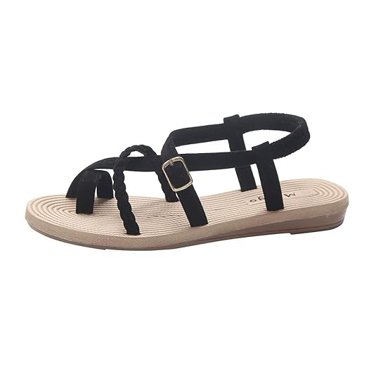 Flache untere römische Sandalen der Sommerfrauen Wilde Kreuzgurte Klippzehe-Strand-Schuhe