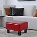 HOMCOM Ottoman Foot Rest, Small Foot Stool with Faux Leather Upholstery, Rectangular Ottoman Footrest with Padded Foam Seat and Plastic Legs, Red