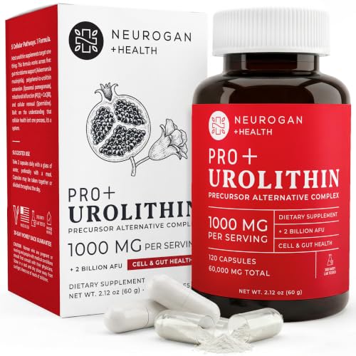 Neurogan Precursor Urolithin Pro+ Capsules – Mitochondrial & Energy Support, 1000 mg – Liposomal Pomegranate Extract Akkermansia CoQ10 Spermidine PQQ Supplement – 120 Ct, 2-Month Supply