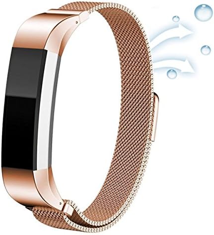 Fitbit Alta HR and Alta Bands,Milanese Loop Stainless Steel Metal Replacement Accessories Band for Fitbit Alta HR and Fitbit Alta 5.5-9 Inch Wrist Rose Gold