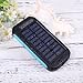 Solar Power Bank 10000mAh Solar Charger Waterproof Portable External Battery USB Charger Built in LED light with Compass for iPad iPhone Android Cellphones (Black & Blue)
