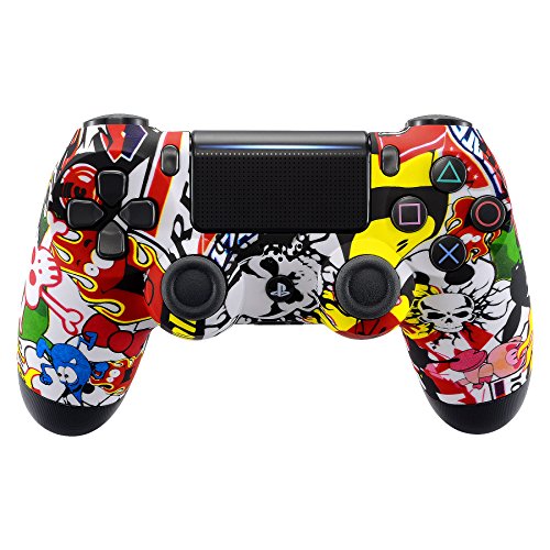 eXtremeRate Sticker Bomb Soft Touch Grip Front Housing Shell Faceplate for Playstation 4 PS4 Slim PS4 Pro Controller (JDM-040) eXtremeRate Sticker Bomb Soft Touch Grip Front Housing Shell Faceplate for Playstation 4 PS4 Slim PS4 Pro Controller (JDM-040)