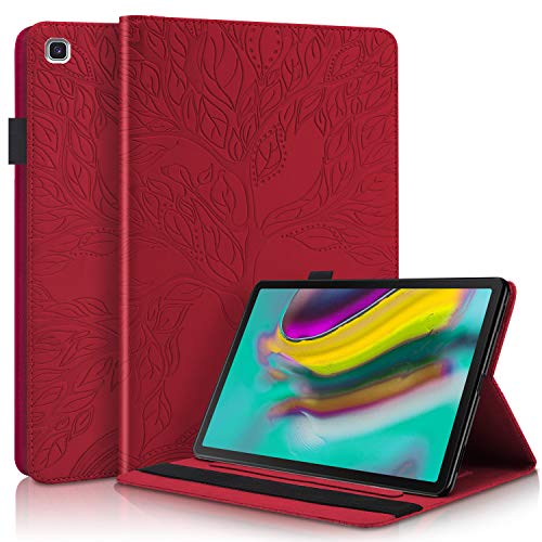 Succtop Galaxy Tab S5e 2019 PU Leather Cover Wallet Folio Flip Stand Cover Stand Function Tablet Protector with Pen Holder Function for Samsung Galaxy Tab S5e SM-T720/SM-T725 2019 Red