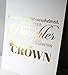 FOLE INC Motivational Wall Art Quotes - Inspirational Gold Foil Print Posters - Whenever You Feel Overwhelmed Remember Whose Daughter - 8X10 in