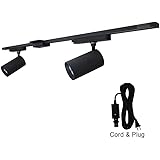 Highland LED Plant Lighting Track System – Warm White Photosynthetic Light - Wide Beam Angle for Plants, Trees and Living Walls 2 – 5 Feet Away - (Cord & Plug with Outlet Timer, Black)