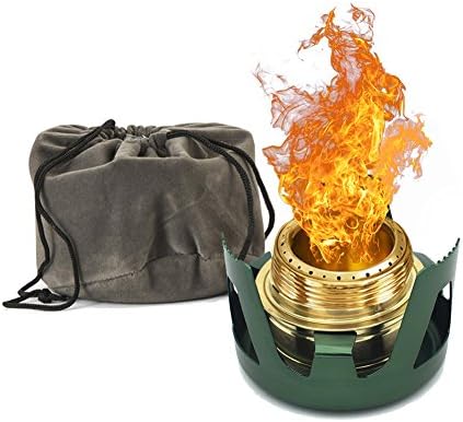 Towerin Camping Alcohol Stove Mini Windproof Alcohol Burner with Stand Suitable for Backpacking, Hiking and Outdoors Sports