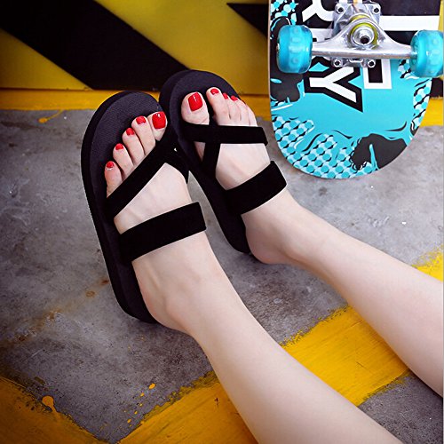 Respctful✿Women Thick Bottom flip Flops Comfort Thong Style Flip Flops Sandals with Arch Support for Comfortable Walk Black - Thumbnail 2