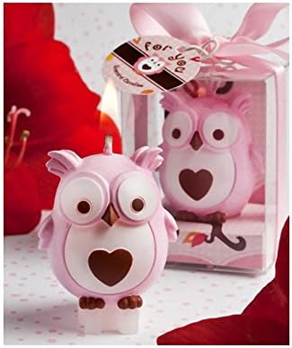 Adorable pink owl candle