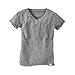 Burt's Bees Baby - Toddler Solid Short Sleeve Reverse Seam V Neck Tee, 100% Organic Cotton (Heather Gray, 4T)