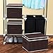 SONGMICS Large Storage Bins Cube Box with lids and Dual Non-woven Handles for Home Closet Bedroom Drawers Organizers Set of 3, Brown URLB40K