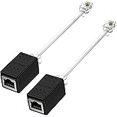 Xsusmdom [2er-Pack] Telefonbuchse auf Ethernet-Adapter, Ethernet-zu-Telefonleitungsadapter, RJ45-Buchse auf RJ11-Stecker, Kon