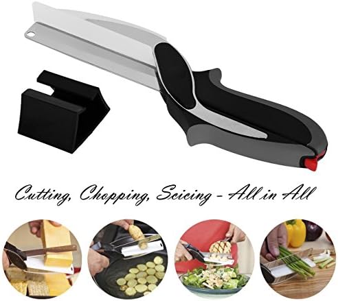 Platinum UMD Clever Combination of Knife,Scissors and Cutting Board - Chopping Various Foods + Wall Mount Replace your Kitchen Knives and Cutting Boards
