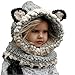 Tirrito HEEMAA-Winter Kids Warm Fox Animal Hats Knitted Coif Hood Scarf Beanies for Autumn Winter (Gray)