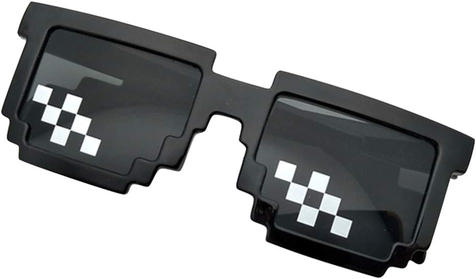 Tenrry Men Women MLG Pixelated Sunglasses Thug Life Party Eyeglasses Mosaic Vintage Eye Wear