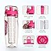OMORC 32 OZ Sport Fruit Infuser Water Bottle, Flip Top Lid & Dual Anti-slip Grips, BPA Free Infuser Water Bottle, Free Recipes and A Cleaning Brush Gifts, Ideal for Your Office and Home(Bright Pink)