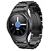 Shangpule Samsung Gear S2 Watch Band with Connector Adapter, Stainless Steel Metal 3 Beads Replacement Smart Watch Band Bracelet for Samsung S2 SM-R720 R730(Black)