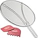 Grease Splatter Screen for Frying Pan 13’’ - Oil Splatter Guard with Fine Mesh, Long Handle and Resting Feet - for Safe and Cleaner Cooking - Stainless Steel