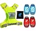 ONE DAY SALE !!! LED Safety Light and Reflective Vest Set (4-Pack with Clip and 3 BONUSES), Running Light, Running Vest suitable for Jogging, Cycling, Biking, Dog Walking, Strobe Light, Waterproof