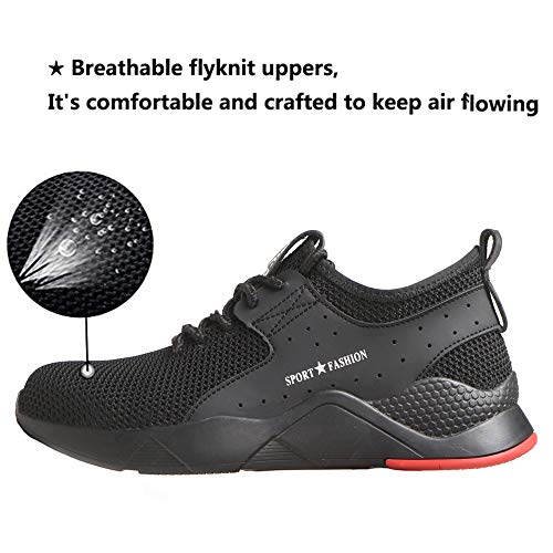 image for ESDY Steel Toe Shoes Men, Safety Work Sneakers Outdoor Lightweight Bre