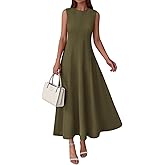 PRETTYGARDEN Sleeveless Crewneck Spring Maxi Dresses for Women 2026 Elegant Classy Semi Formal A Line Modest Party Dress