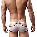 2 Pack Men Boxer Briefs Shorts Hollow Cut Out Trunks Underwear 863 (Medium, white/black)