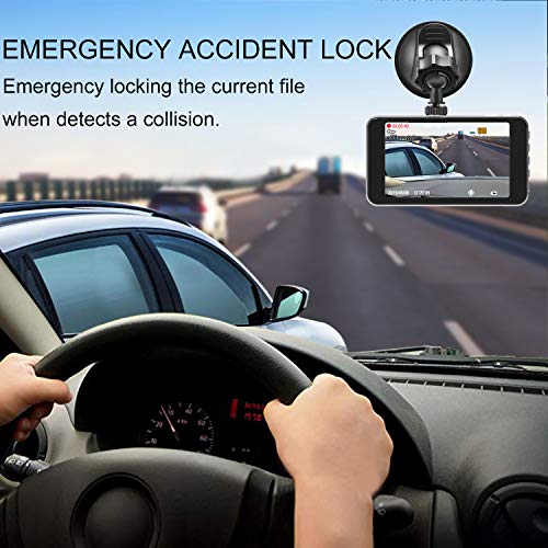 GOODTS Dual Dash Cam Front and Rear 4" IPS Screen FHD 1080P 6G Lens Car Dashboard Camera Recorder with Reversing Assist Night Vision G-Sensor Parking Monitor Motion Detection Loop Recording(No Card) - Thumbnail 4