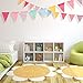 Boao 48 Pieces 36 Feet 4.9x6.7 Inch Colorful Pennant Flags Banner Imitated Burlap Bunting Banner Triangle Flag Garland for Classroom Birthday Carnival Wedding Party and Festival Decor(Pastel Color)