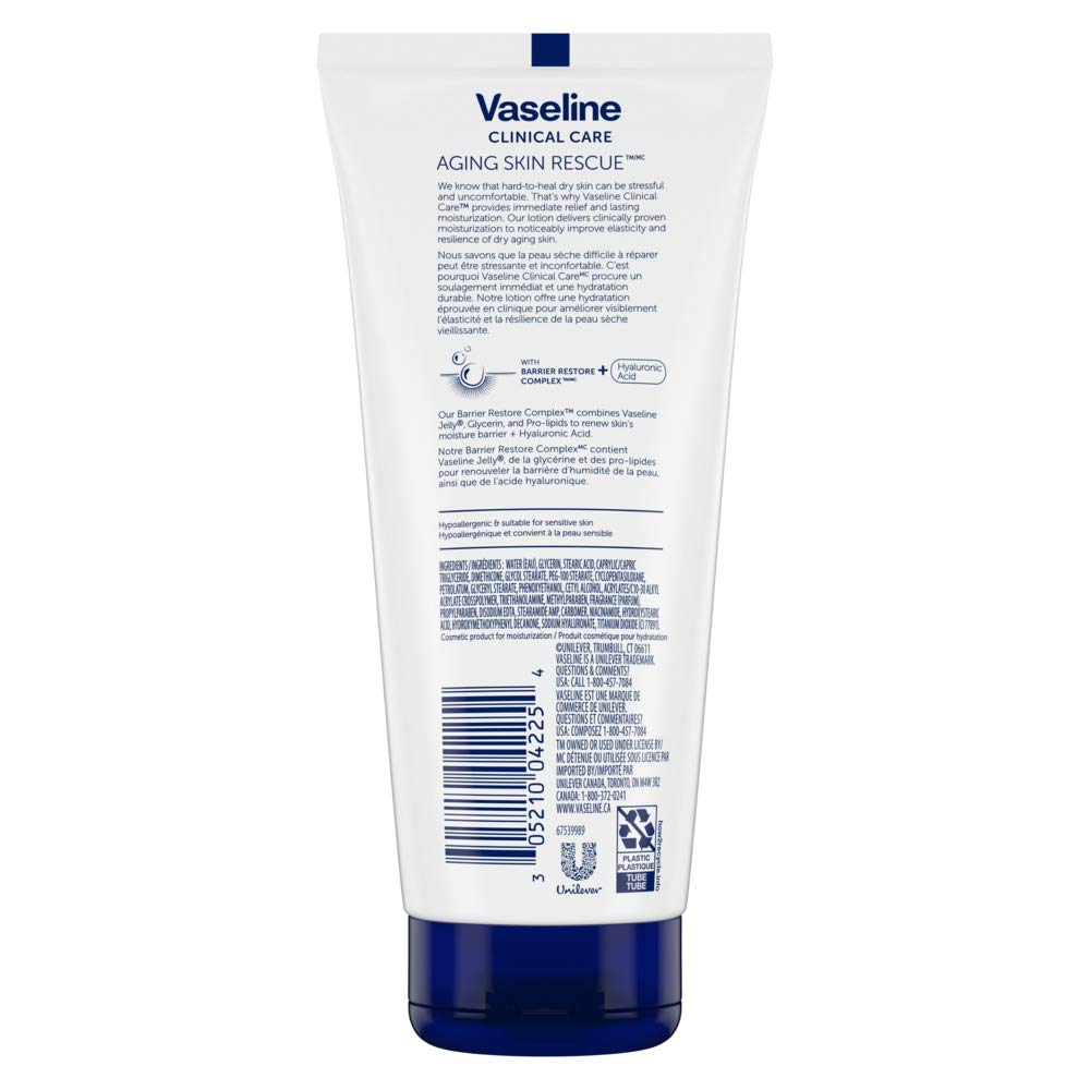 vaseline aging skin rescue on face