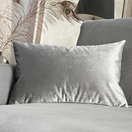 Home brilliant solid velvet rectangular throw cushion c…
