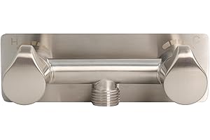 ZEJOOT 4 inch All Metal RV Shower Faucet, Stainless Steel Camper Shower Faucet Repalcement, RVs Bathroom Faucet Valve Diverter with Dual Metal Knobs for Outdoor and Indoor Shower(Brushed Nickel)