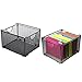 Set of 2 Modern Black Metal Mesh Foldable Office File Folder Organizer Rack Storage Crate