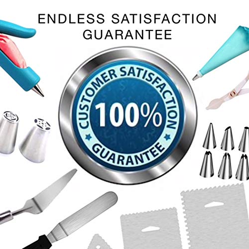 Cake Decorating Supplies For Beginners | Cake Decorating Kit Baking Supplies Set | Aluminum Rotating Turntable Stand | Frosting Piping Tips & Icing Bags | Smoother & Spatula, Frosting & Pastry Tools - Thumbnail 6