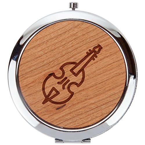 Cello Wooden Compact Mirror, Double Sided Mirror, 1X And 5X Magnification, Pocket-Sized Mirror, Circular, Perfect For Travel - Thumbnail 3