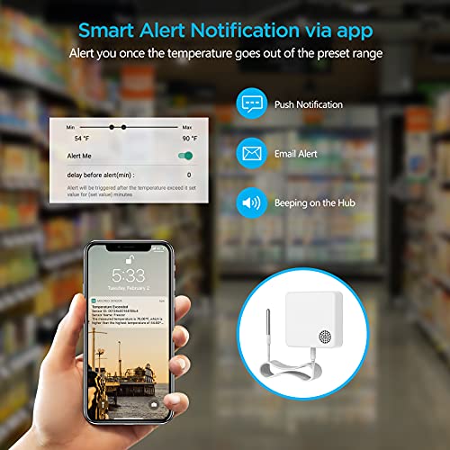MOCREO ST4 WiFi Thermometer Freezer Alarm, Email Alert, App