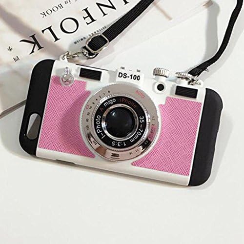Creative 3D Mobile Phone Shell Silicone Shell Camera Case for iPhone 5/5s/SE //Pink