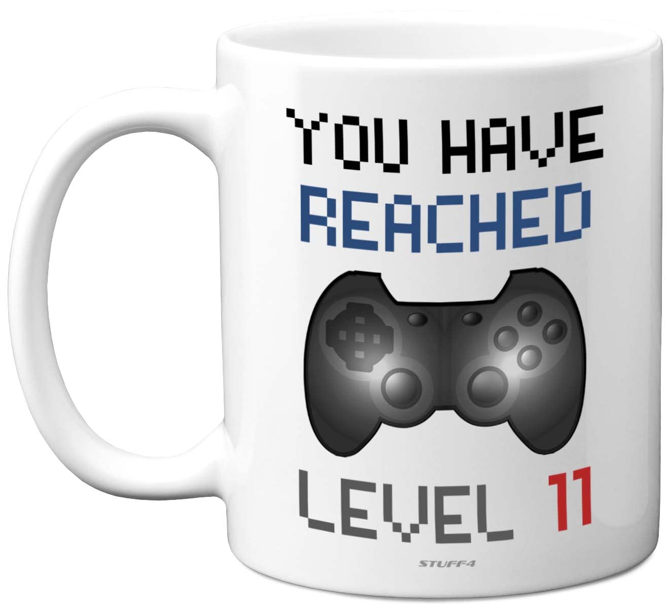 Stuff4 11th Birthday Gamer Gift - Level 11 Gamer Mug, 11th Birthday Gifts, Dishwasher Safe Coffee Mugs Cup, for Boys or Girls, Retro Video Game, Novelty Gaming for Him or Her