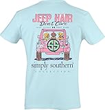 Simply Southern Short Sleeve Preppy Jeep Hair Dont Care (Large)