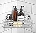 Bloomsbury Mill - Extra Strong Suction Corner Shower Caddy - Bathroom Organiser - Rust Proof - Chrome