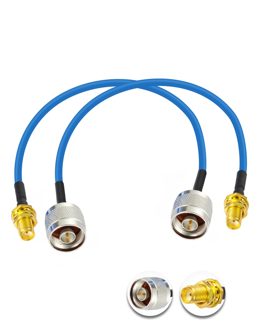 Vecys 2PCS SMA Female to N Type Male RF Coaxial Cable N Type RF Coax Pigtail Cable 12" /30CM RG402 SMA Male 50 Ohm Low Loss Extension Cable