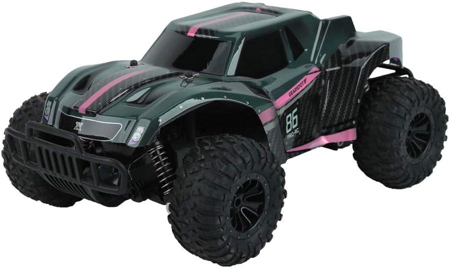 DeeXop, Newest 2.4GHz 20km/h High Speed Car 1/16 Scale Rc Truck Radio Vehicle Off Road Remote Control Monster for Kids & Adults Orange, Black-Red