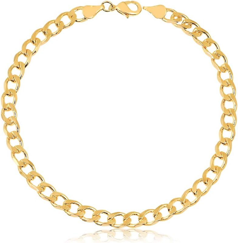 SGS International Gold Plated Gold Cuban-Link 8mm Ankle Bracelet