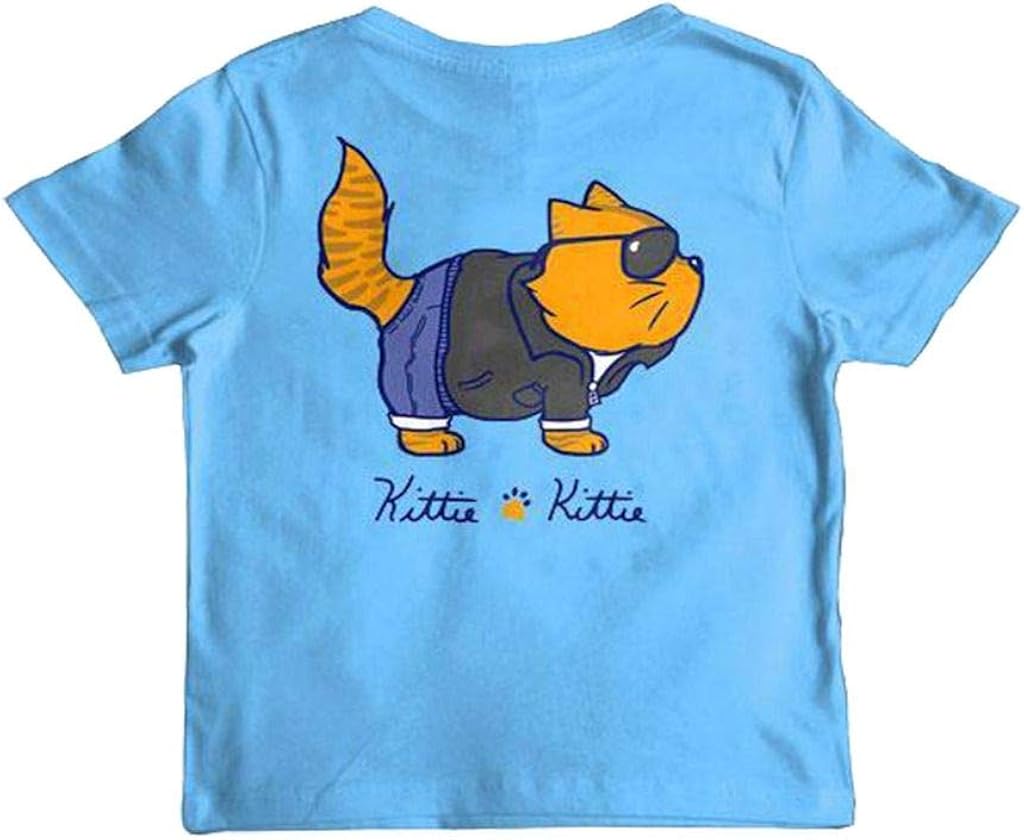 Kittie Kittie Youth One Cool Cat Help Cat Rescue Tee Shirt Youth Sky