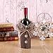 vLoveLife 2pcs Christmas Sweater Wine Bottle Cover, Newest Collar & Button Coat Design Wine Bottle Sweater Santa Wine Bottle Dress Sets for Christmas Gifts Xmas Party Decorations - 1 Red & 1 Brown