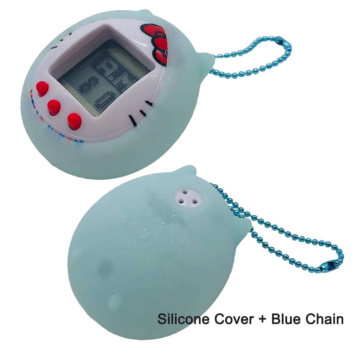 Protective Silicone Case Cover for Tamagotchi Hello Kitty 42892/42891 with Color Chain(Only Cover) (Blue)