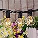Abeja 25Ft Outdoor Patio String Lights, G40 Outdoor Globe String Lights with 27 Clear Bulbs, Hanging Light for Porch Backyard Deck Bars Wedding Indoor Decor, E12 Base, 5W Black Wire