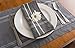 DII French Stripe Tabletop Collection Farmhouse Style Dining Table Linen Placemat Set, 13x19, Gray Chambray, 6 Piece