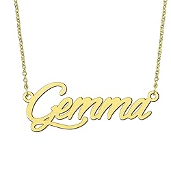BYBWBL Gemma Name Pendant Necklace 18k Gold Plated